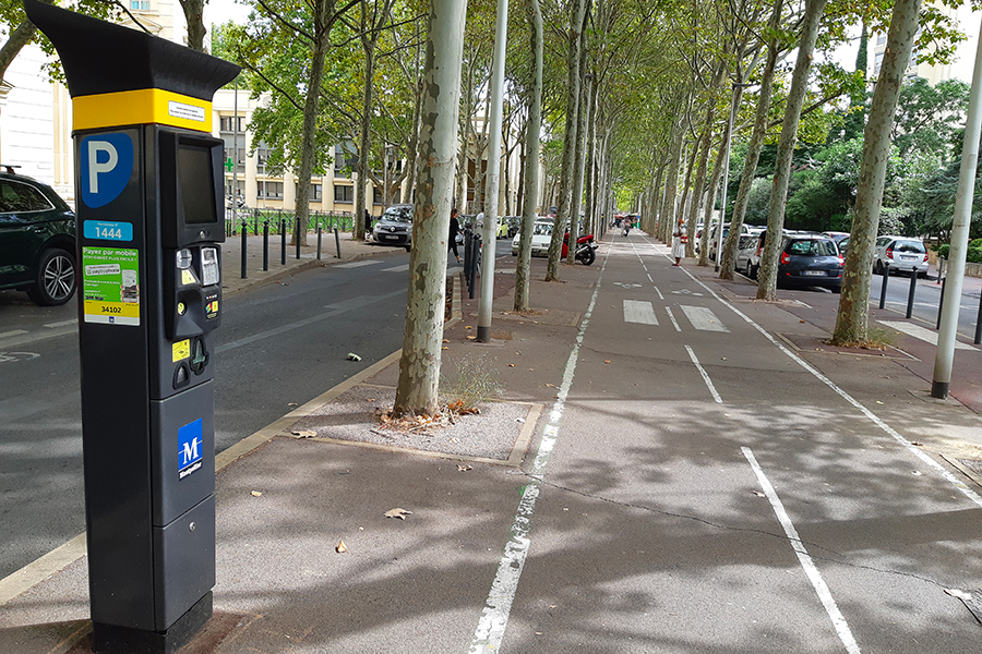 horodateur stationnement sur voirie Montpellier - Quartier Antigone