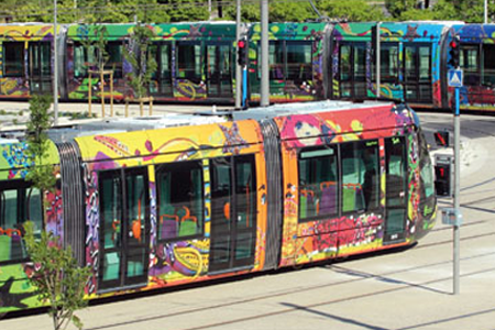 Photo de deux rames Ligne 3